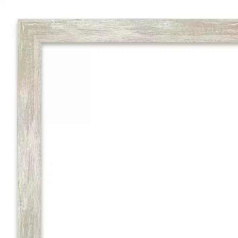 Amanti Art 18"x22" Crackled Metallic Narrow Framed Wall Mirror Silver: Beveled, Polystyrene Frame, No Assembly Required