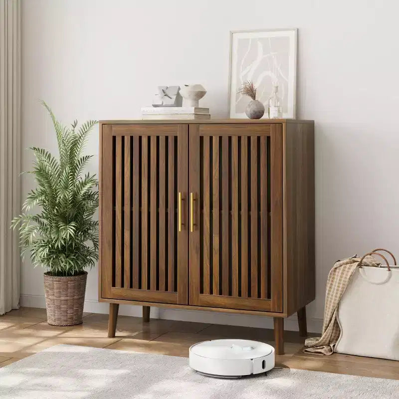 Okak Accent Cabinet, Sideboard Cabinet with Four Hollow Doors, Storage Cabinet for Kitchen, Dining Room, Entryway