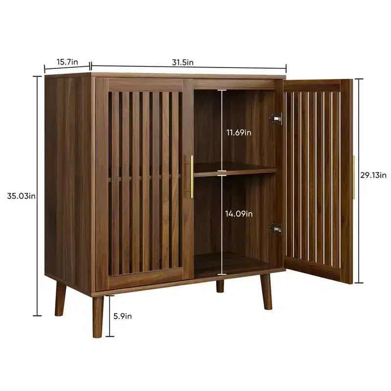 Okak Accent Cabinet, Sideboard Cabinet with Four Hollow Doors, Storage Cabinet for Kitchen, Dining Room, Entryway