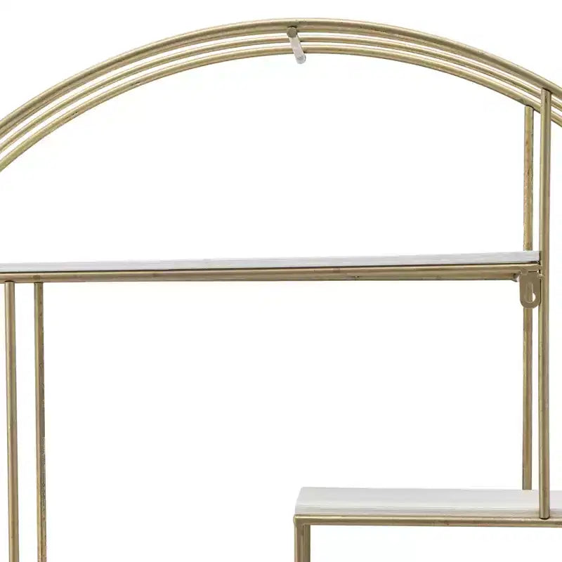 Circular Wall Shelf with Metal Frame & Wood Shelves - Round Hanging Storage Unit - Decorative Wall Organizer for Home, Office, Bedroom, Living Room