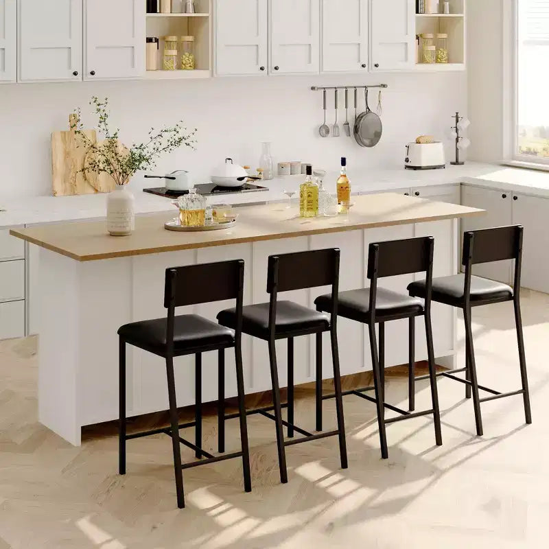 COZONY Counter Height Bar Stools Set of 2/4, 36 Upholstered Tall Dining Chairs with Back, Modern Kitchen Island Stools for Breakfast & Dining Room