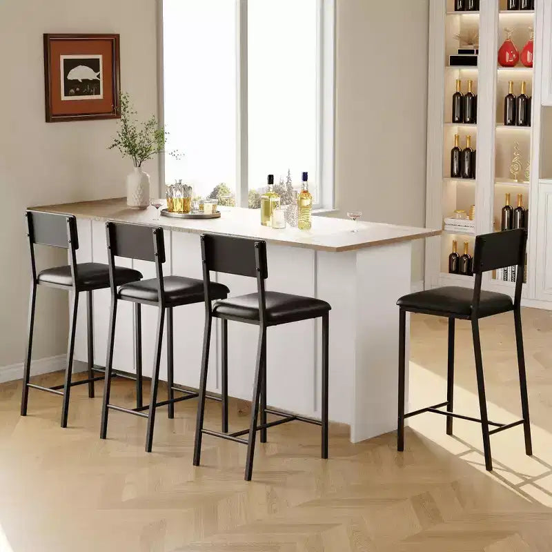 COZONY Counter Height Bar Stools Set of 2/4, 36 Upholstered Tall Dining Chairs with Back, Modern Kitchen Island Stools for Breakfast & Dining Room