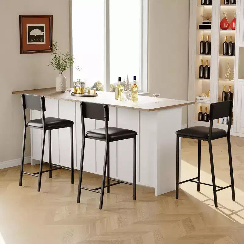 COZONY Counter Height Bar Stools Set of 2/4, 36 Upholstered Tall Dining Chairs with Back, Modern Kitchen Island Stools for Breakfast & Dining Room