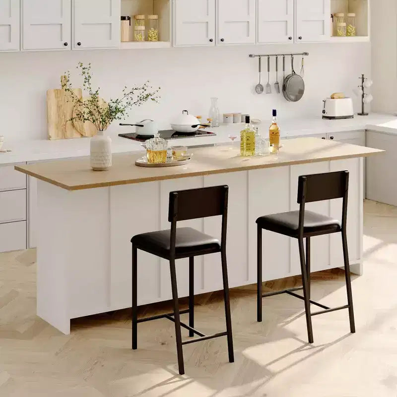 COZONY Counter Height Bar Stools Set of 2/4, 36 Upholstered Tall Dining Chairs with Back, Modern Kitchen Island Stools for Breakfast & Dining Room
