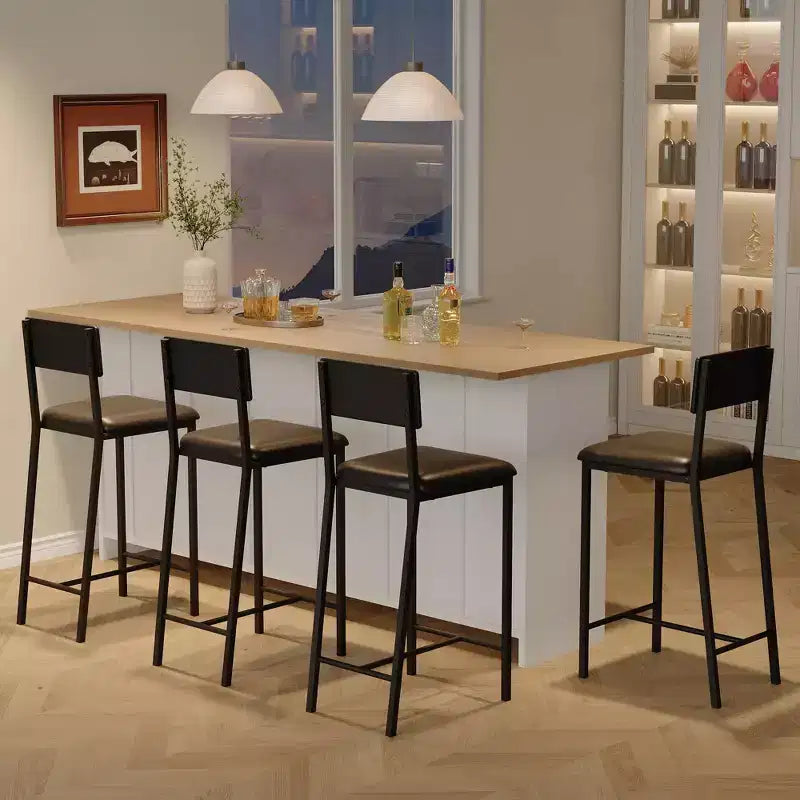COZONY Counter Height Bar Stools Set of 2/4, 36 Upholstered Tall Dining Chairs with Back, Modern Kitchen Island Stools for Breakfast & Dining Room