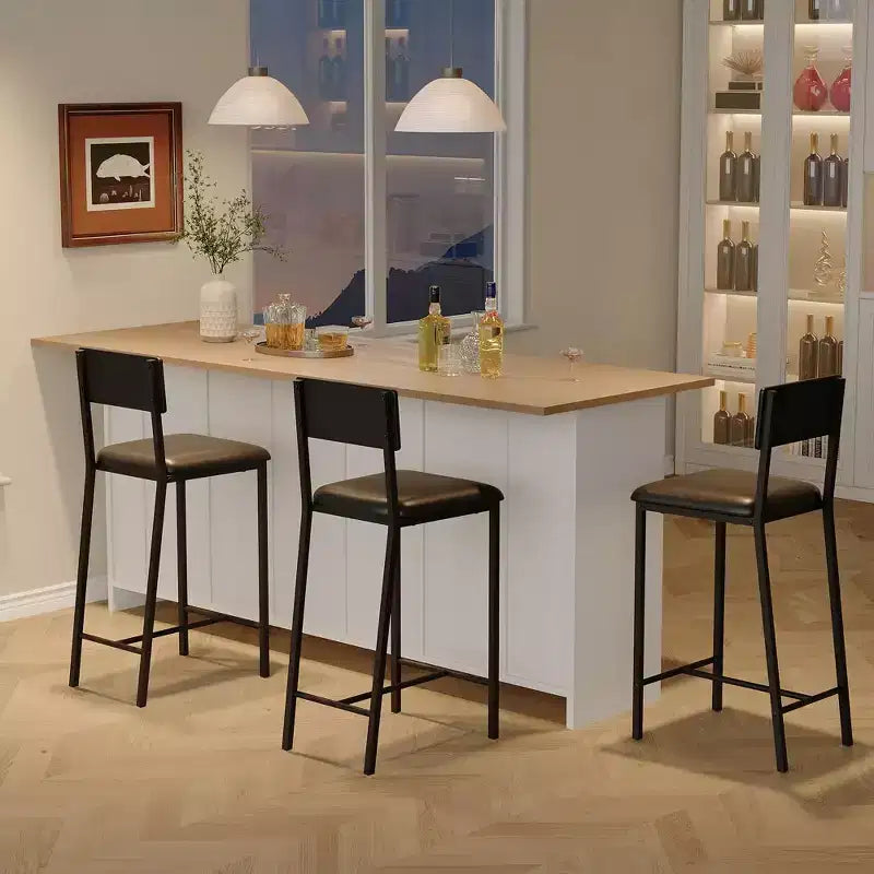 COZONY Counter Height Bar Stools Set of 2/4, 36 Upholstered Tall Dining Chairs with Back, Modern Kitchen Island Stools for Breakfast & Dining Room