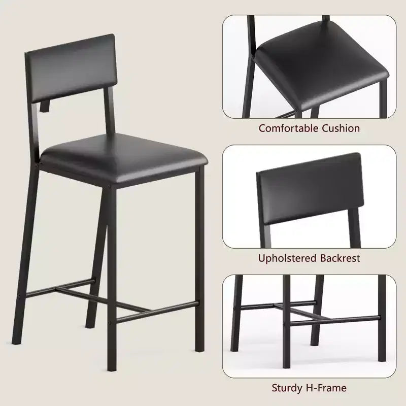 COZONY Counter Height Bar Stools Set of 2/4, 36 Upholstered Tall Dining Chairs with Back, Modern Kitchen Island Stools for Breakfast & Dining Room