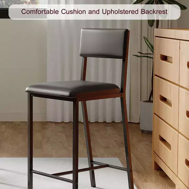 COZONY Counter Height Bar Stools Set of 2/4, 36 Upholstered Tall Dining Chairs with Back, Modern Kitchen Island Stools for Breakfast & Dining Room