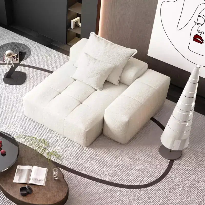 Whisen Modern Oversized Modular Sectional Sofa with 2 Ottoman, 2 Seat Sparkling Chenille Fabric and 4 Pillows, 4-Piece DIY Combination