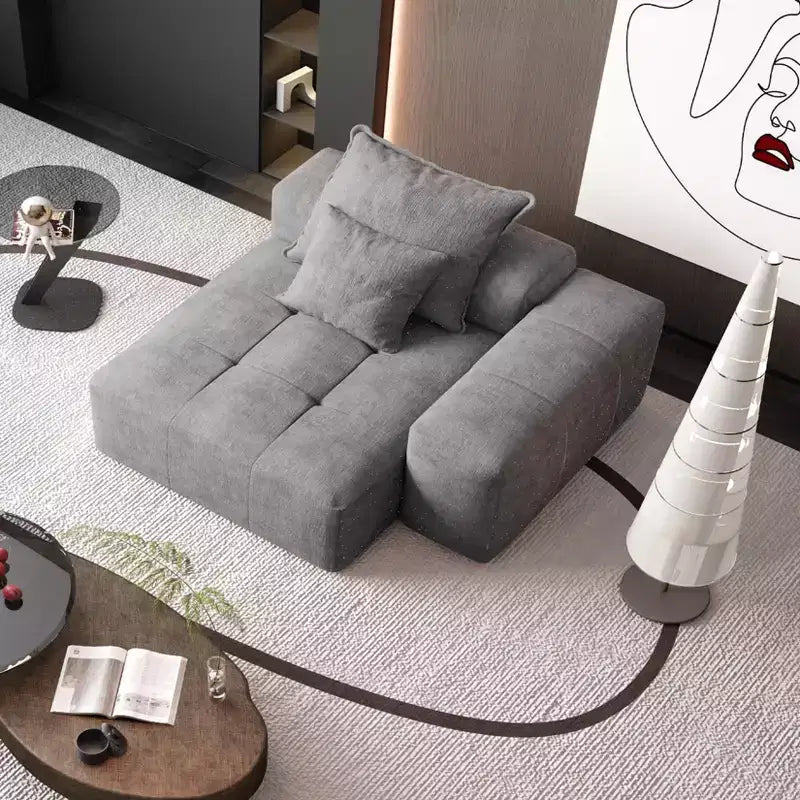 Whisen Modern Oversized Modular Sectional Sofa with 2 Ottoman, 2 Seat Sparkling Chenille Fabric and 4 Pillows, 4-Piece DIY Combination