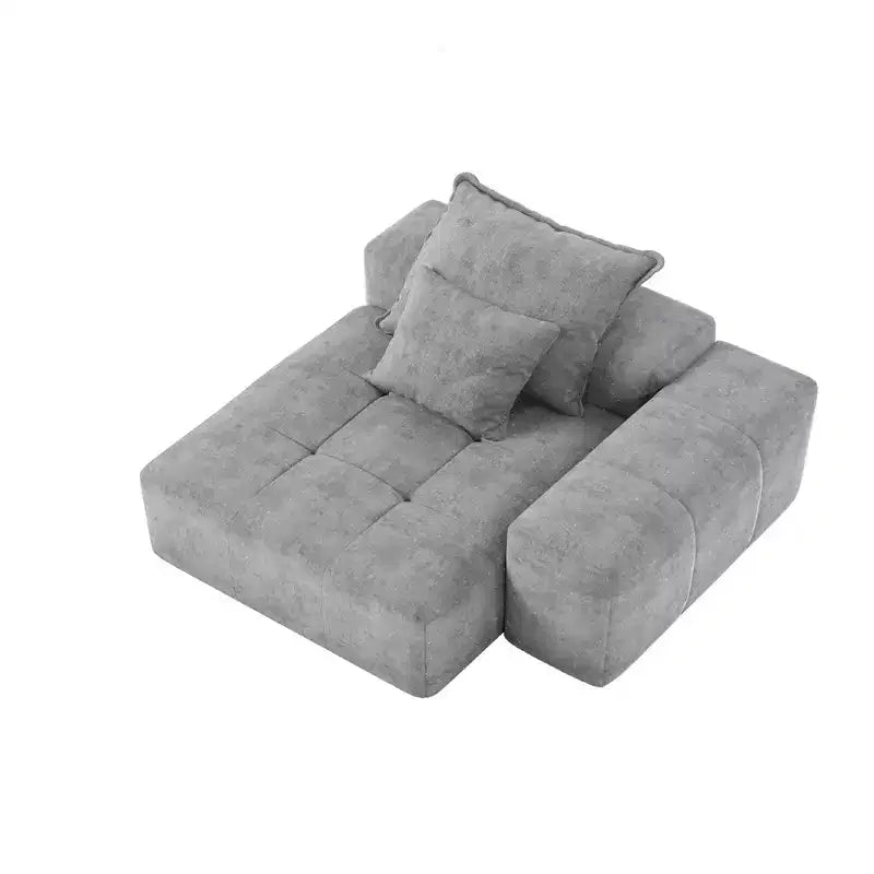Whisen Modern Oversized Modular Sectional Sofa with 2 Ottoman, 2 Seat Sparkling Chenille Fabric and 4 Pillows, 4-Piece DIY Combination