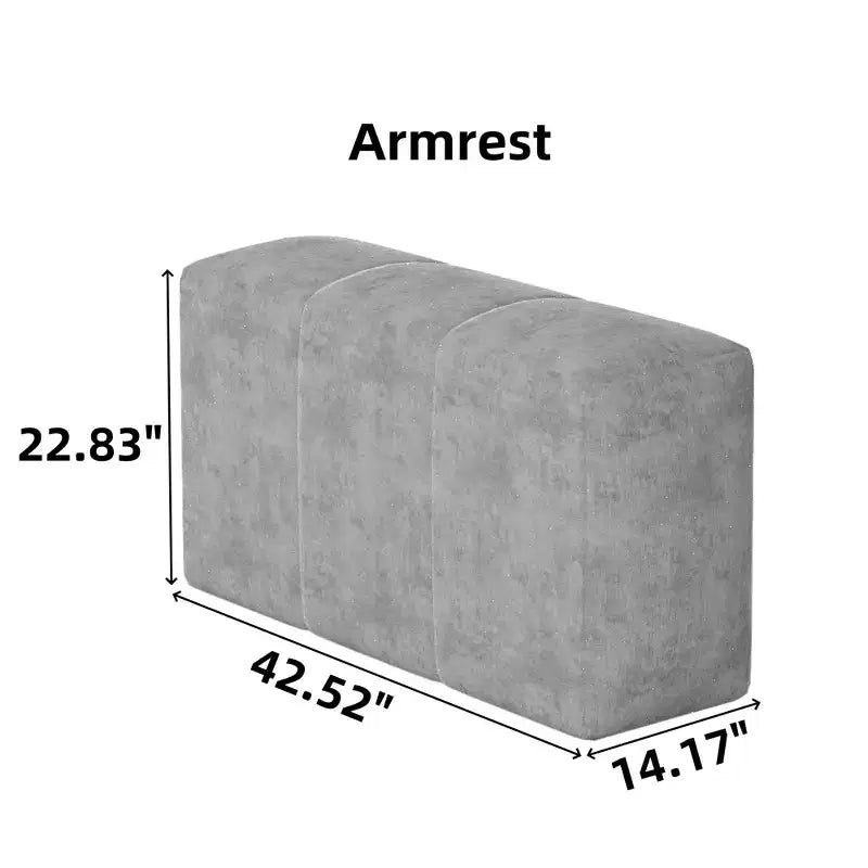 Whisen Modern Oversized Modular Sectional Sofa with 2 Ottoman, 2 Seat Sparkling Chenille Fabric and 4 Pillows, 4-Piece DIY Combination