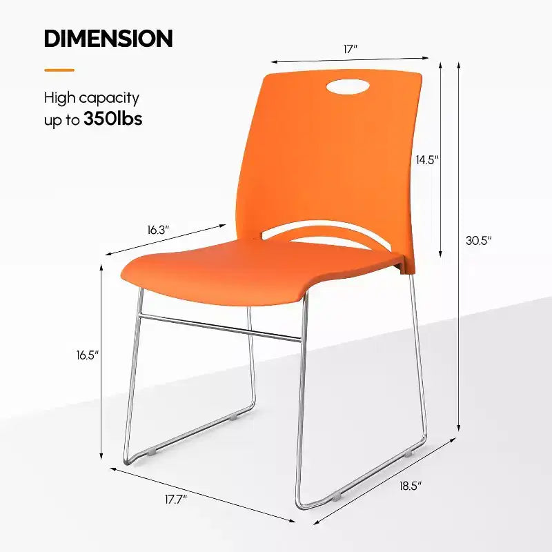 VINGLI Stacking Chairs Stackable Office Chairs Plastic Seat, Stacking Chairs for Waiting Room Break Room Banquet Guest
