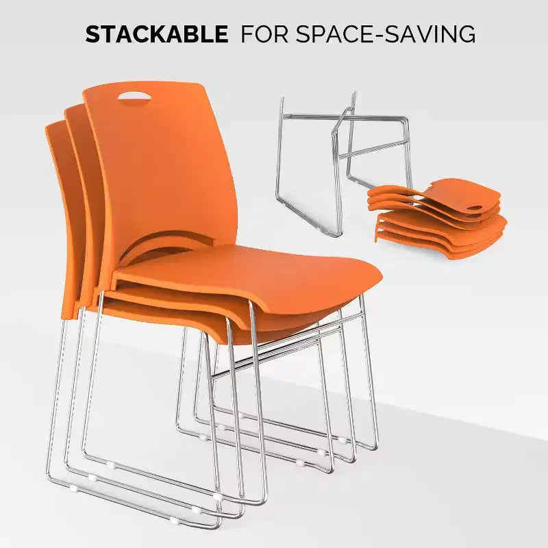 VINGLI Stacking Chairs Stackable Office Chairs Plastic Seat, Stacking Chairs for Waiting Room Break Room Banquet Guest