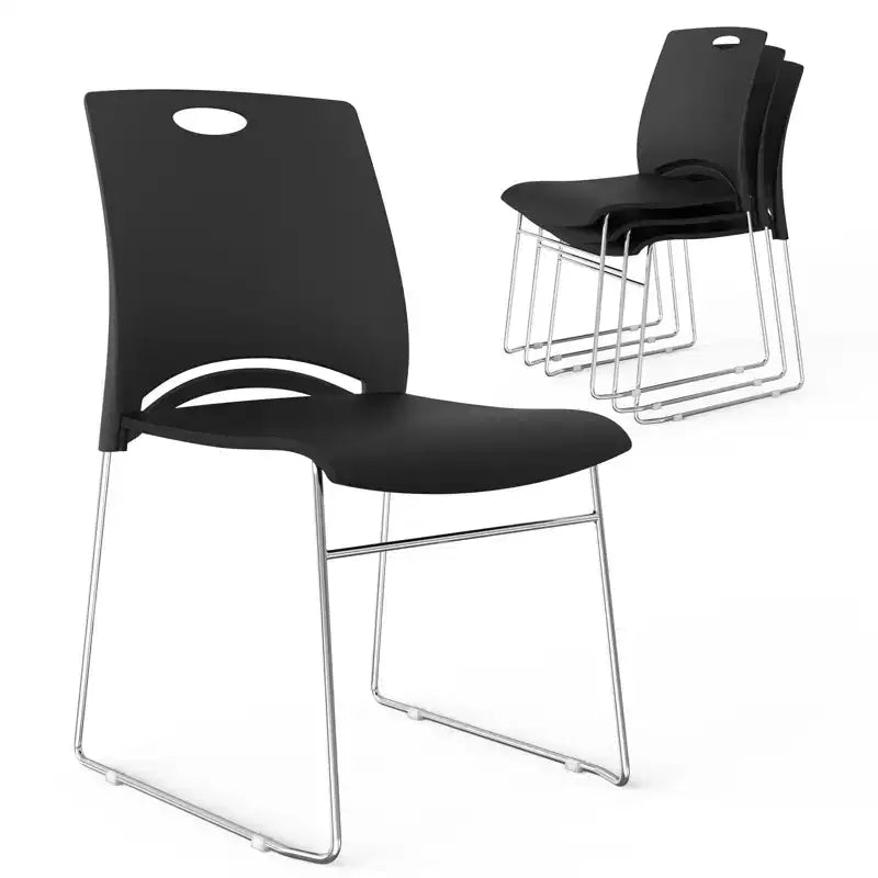 VINGLI Stacking Chairs Stackable Office Chairs Plastic Seat, Stacking Chairs for Waiting Room Break Room Banquet Guest