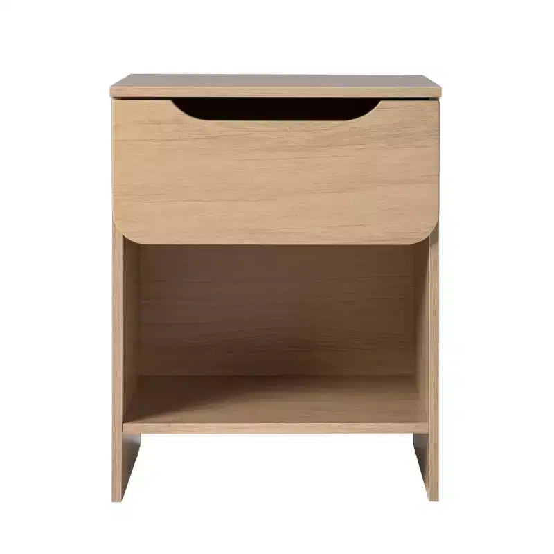 GDFStudio Jett Modern Wooden Nightstand with Drawer and Open Cubby
