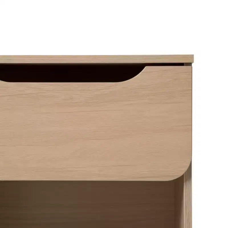 GDFStudio Jett Modern Wooden Nightstand with Drawer and Open Cubby
