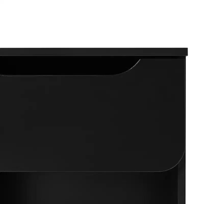 GDFStudio Jett Modern Wooden Nightstand with Drawer and Open Cubby