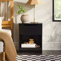 GDFStudio Jett Modern Wooden Nightstand with Drawer and Open Cubby