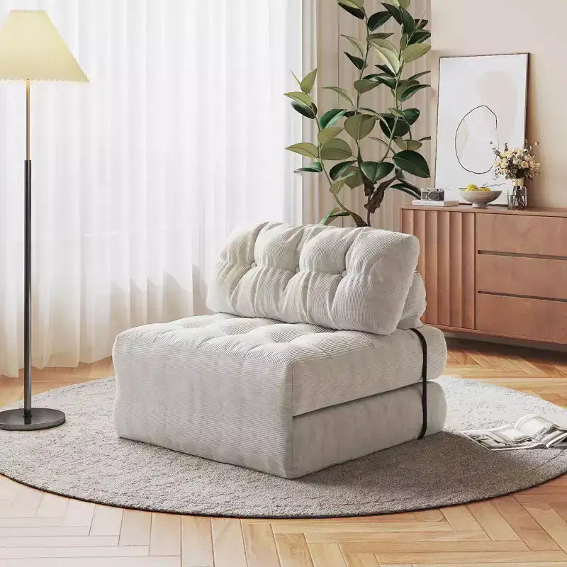 Folding Sofa Bed, Floor-Standing Folding Sofa with Pillows, Futon Sofa Bed Convertible Sleeper Chair with Foldable Mattress Backrest