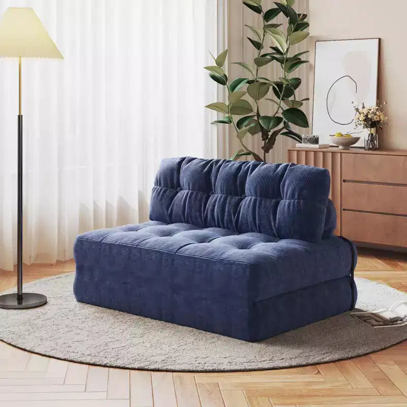 Folding Sofa Bed, Floor-Standing Folding Sofa with Pillows, Futon Sofa Bed Convertible Sleeper Chair with Foldable Mattress Backrest