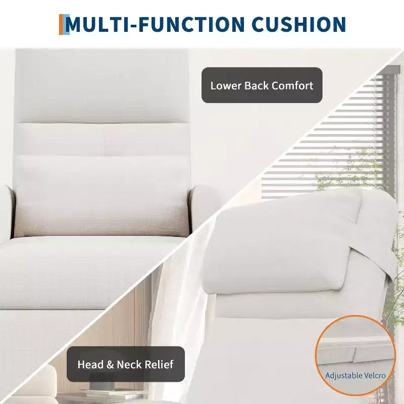 Recliner Chair with Ergonomic Overstuffed Tall Back, Recliner Sofa with Padded Seat, 2 Side Pockets, Home Theater Seating for Living Room