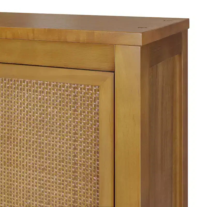 Hatteras Modern Boho Over Toilet Storage Cabinet with Solid Wood & Natural Rattan Accents-Teamson Home