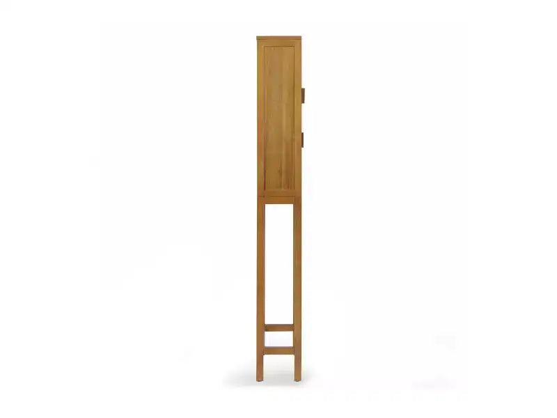 Hatteras Modern Boho Over Toilet Storage Cabinet with Solid Wood & Natural Rattan Accents-Teamson Home