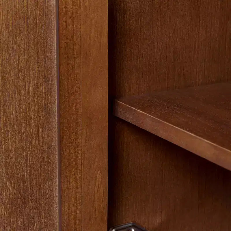 Hatteras Modern Boho Over Toilet Storage Cabinet with Solid Wood & Natural Rattan Accents-Teamson Home