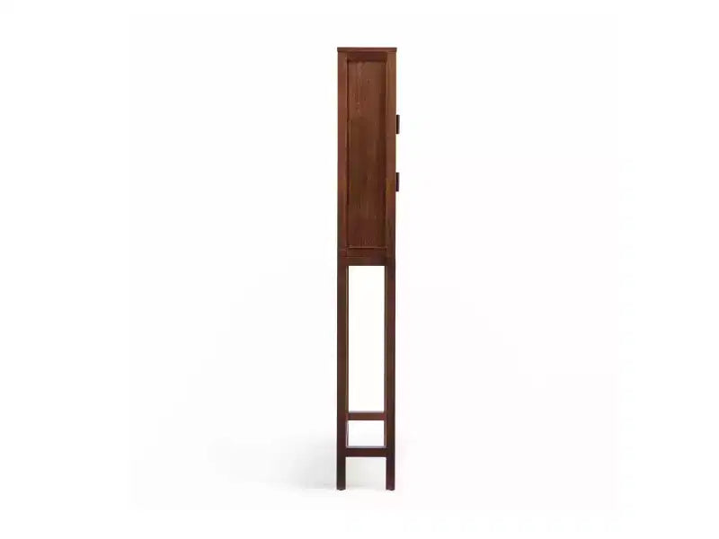 Hatteras Modern Boho Over Toilet Storage Cabinet with Solid Wood & Natural Rattan Accents-Teamson Home