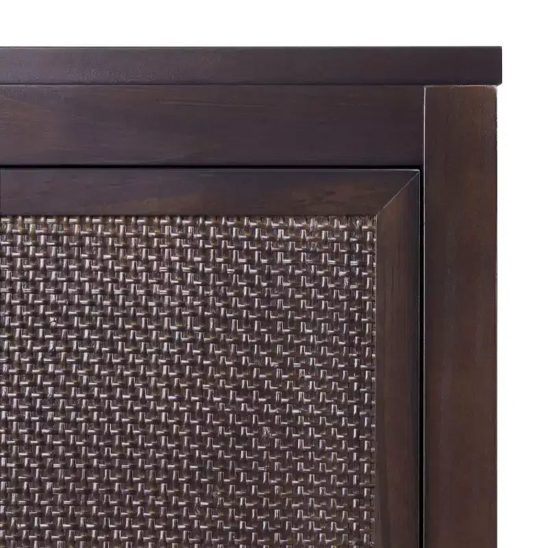 Hatteras Modern Boho Over Toilet Storage Cabinet with Solid Wood & Natural Rattan Accents-Teamson Home