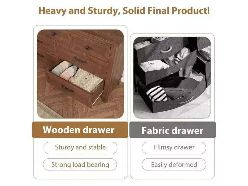 7 Dresser for Bedroom, 54 Tall Vertical Drawer Dresser with Large Storage, Freestanding Wooden Closet Chest for Bedroom, Living Room