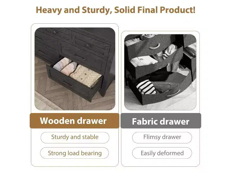 7 Dresser for Bedroom, 54 Tall Vertical Drawer Dresser with Large Storage, Freestanding Wooden Closet Chest for Bedroom, Living Room