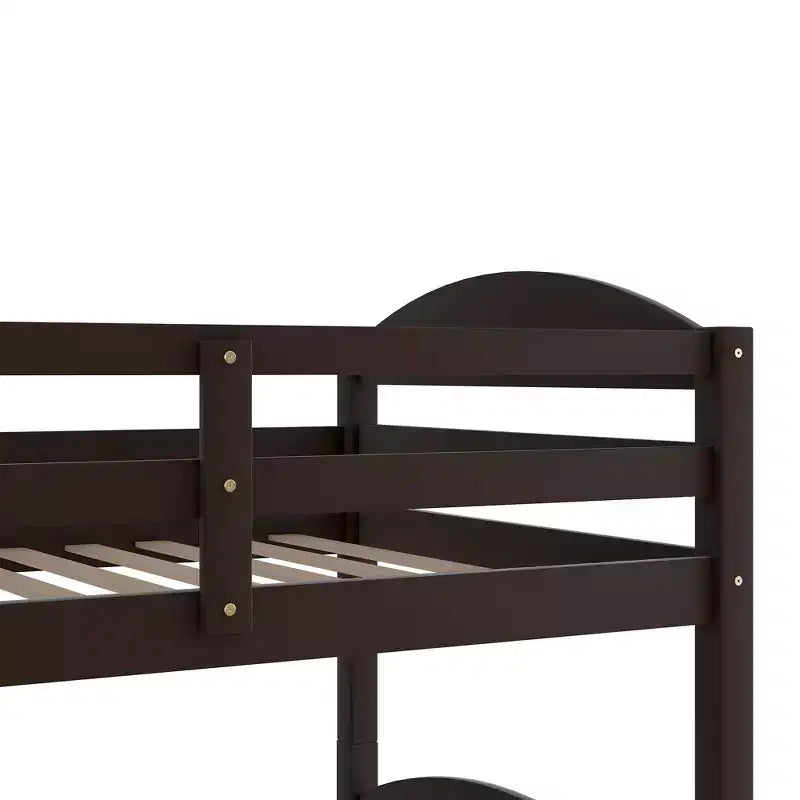 L-Shaped Twin Bunk Bed with Trundle for 4 Kids, Pine Wood Twin Size Bunk Bed Frame, Can be Separated into Two Beds