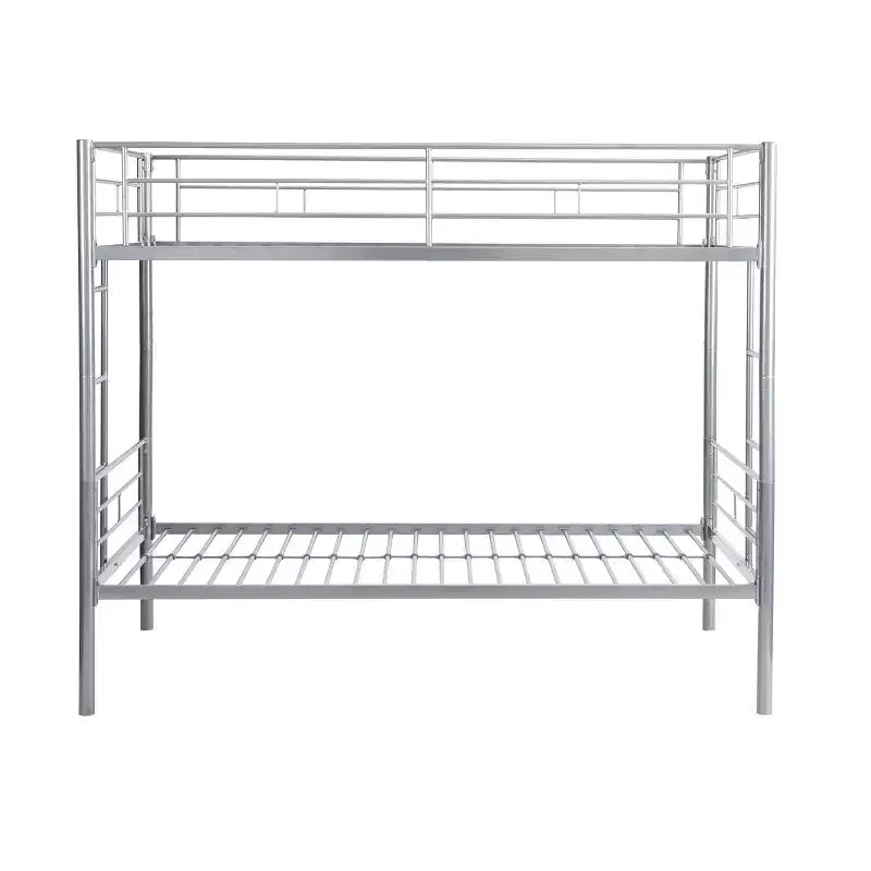 Okak Metal Bunk Bed with No Box Spring Design, Kids Bunk Beds with High Security Guardrai and Ladder, Twin Bed for Teenager