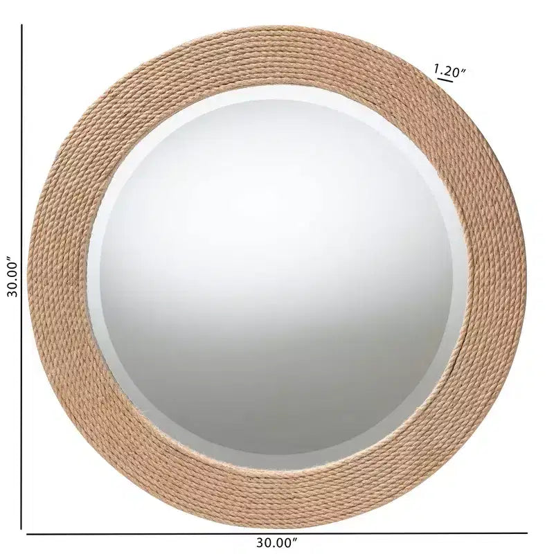 bali & pari Nieva Round Woven Rope Mirror