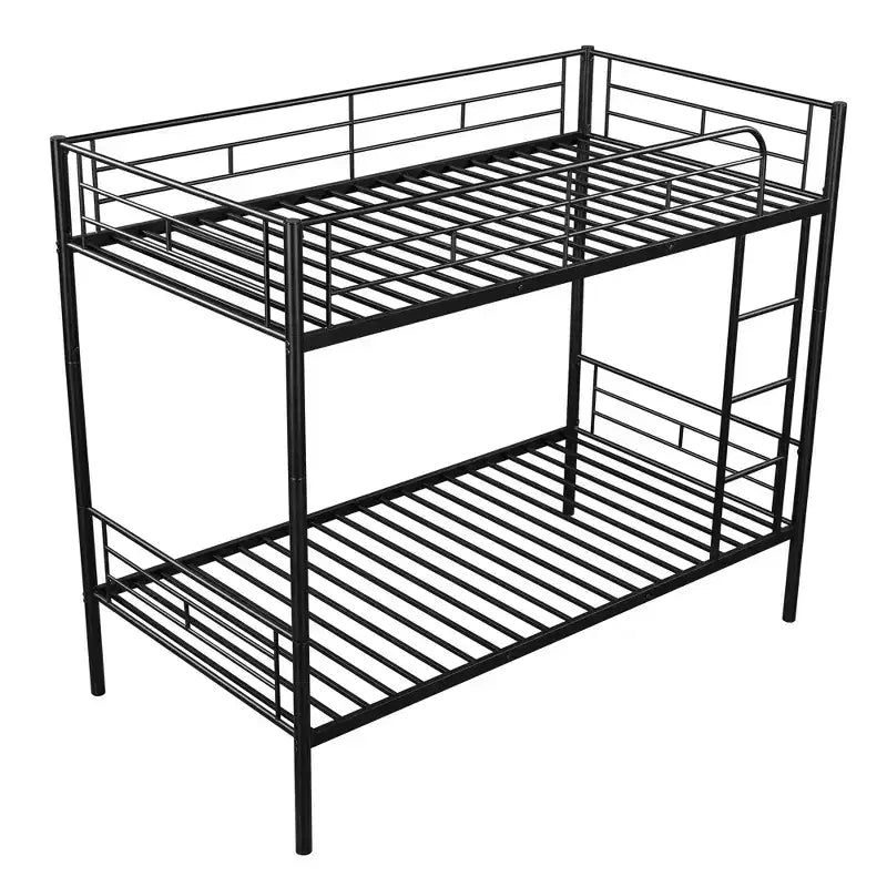 Twin over Twin Metal Bunk Bed, Twin Size Metal Bunk Bed Can be Divided into 2 Beds for Bedroom Dormitory