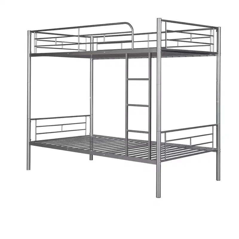 Twin over Twin Metal Bunk Bed, Twin Size Metal Bunk Bed Can be Divided into 2 Beds for Bedroom Dormitory