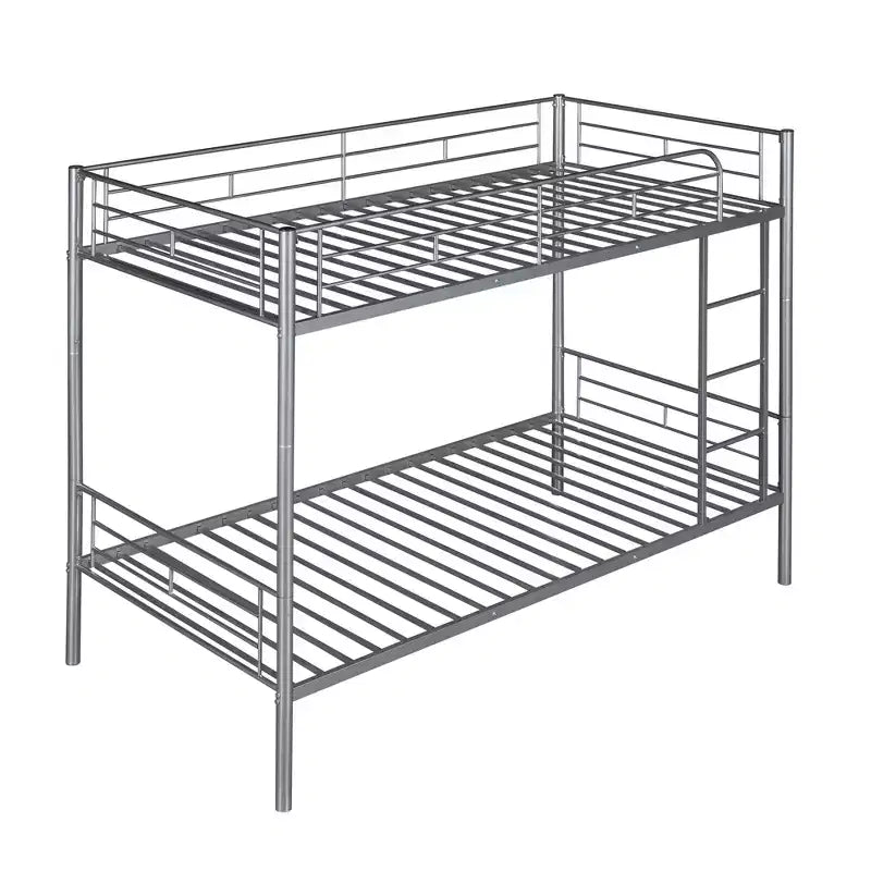 Twin over Twin Metal Bunk Bed, Twin Size Metal Bunk Bed Can be Divided into 2 Beds for Bedroom Dormitory