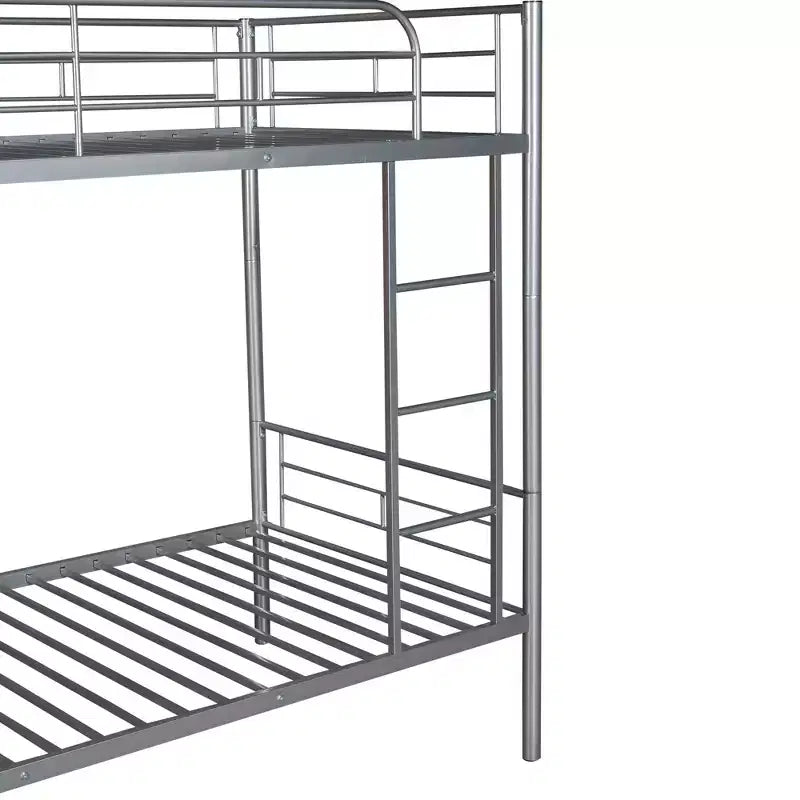 Twin over Twin Metal Bunk Bed, Twin Size Metal Bunk Bed Can be Divided into 2 Beds for Bedroom Dormitory