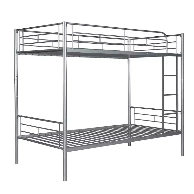 Twin over Twin Metal Bunk Bed, Twin Size Metal Bunk Bed Can be Divided into 2 Beds for Bedroom Dormitory