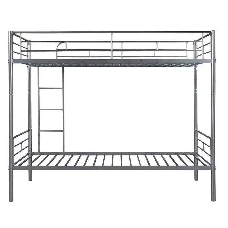Twin over Twin Metal Bunk Bed, Twin Size Metal Bunk Bed Can be Divided into 2 Beds for Bedroom Dormitory