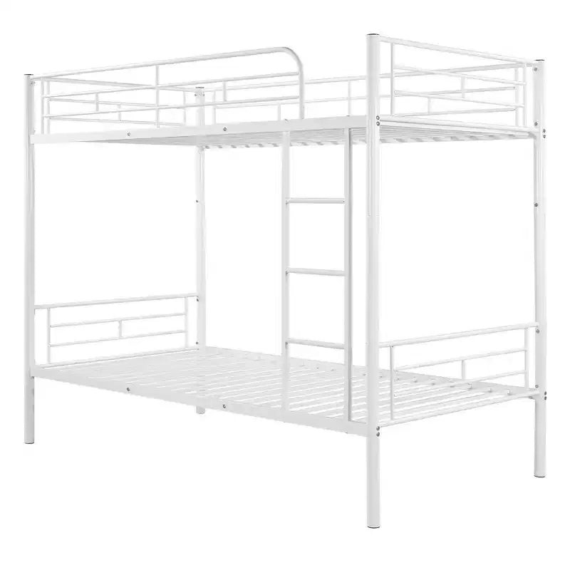 Twin over Twin Metal Bunk Bed, Twin Size Metal Bunk Bed Can be Divided into 2 Beds for Bedroom Dormitory