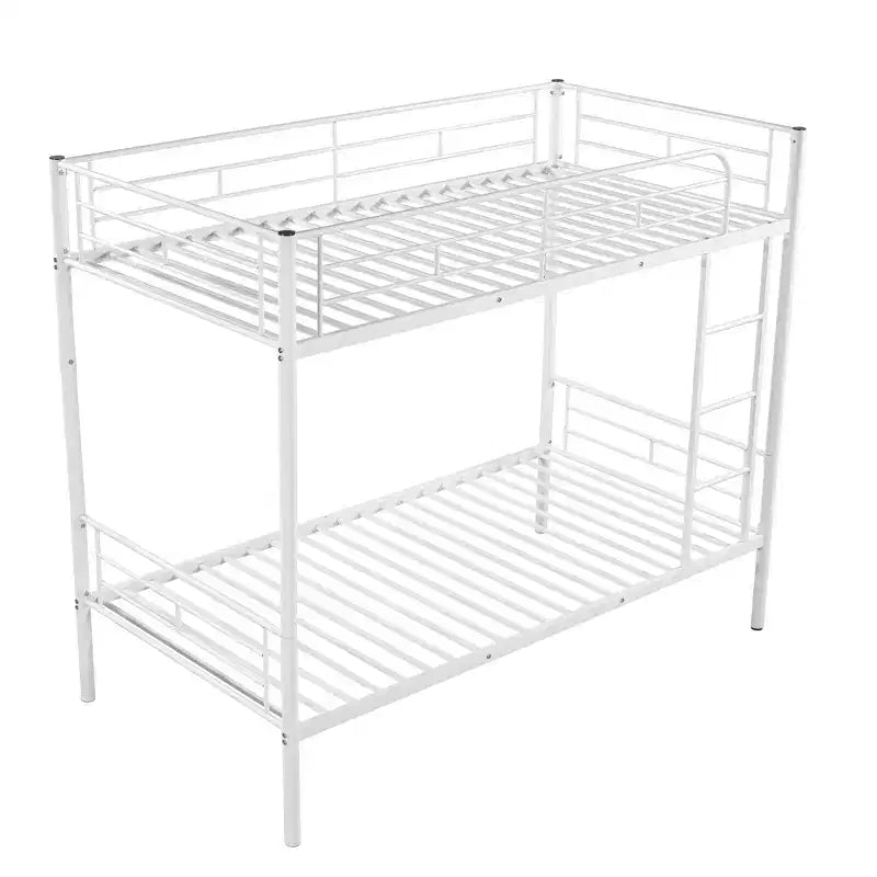Twin over Twin Metal Bunk Bed, Twin Size Metal Bunk Bed Can be Divided into 2 Beds for Bedroom Dormitory