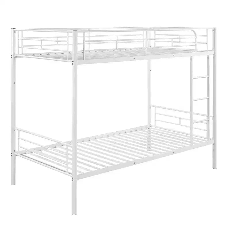 Twin over Twin Metal Bunk Bed, Twin Size Metal Bunk Bed Can be Divided into 2 Beds for Bedroom Dormitory