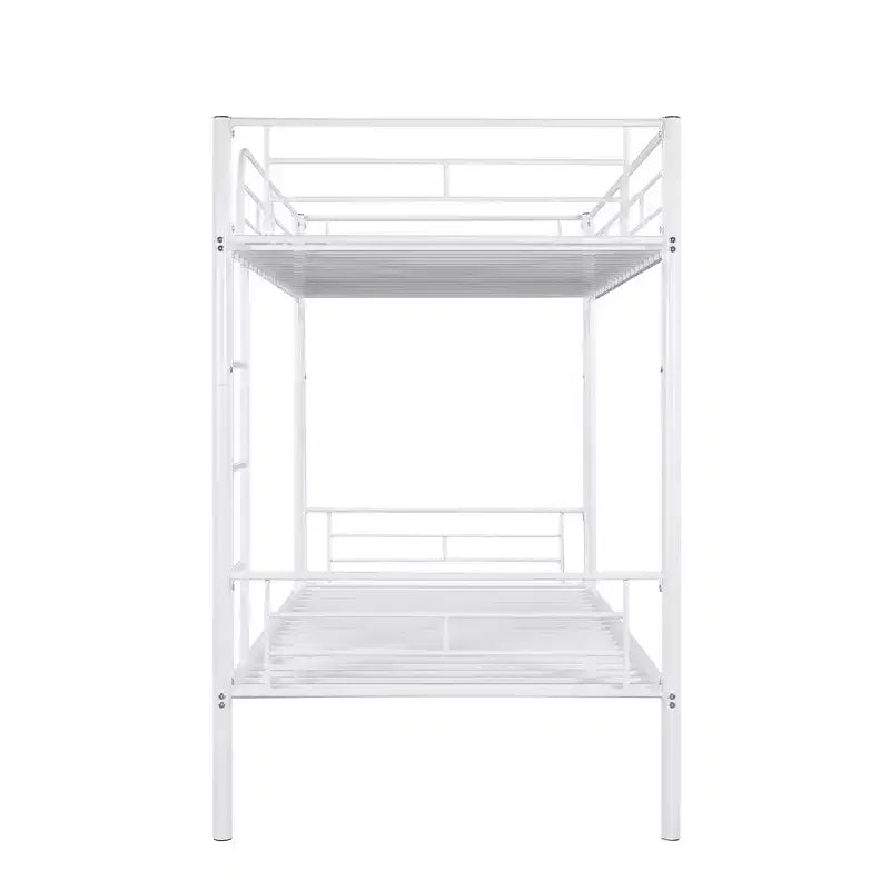 Twin over Twin Metal Bunk Bed, Twin Size Metal Bunk Bed Can be Divided into 2 Beds for Bedroom Dormitory