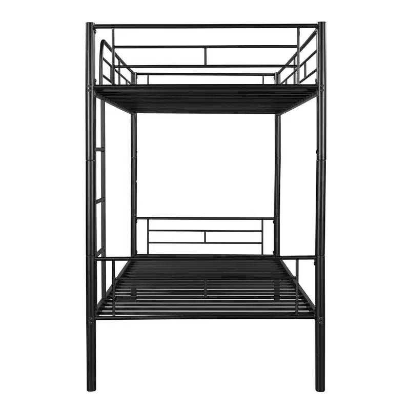 Twin over Twin Metal Bunk Bed, Twin Size Metal Bunk Bed Can be Divided into 2 Beds for Bedroom Dormitory