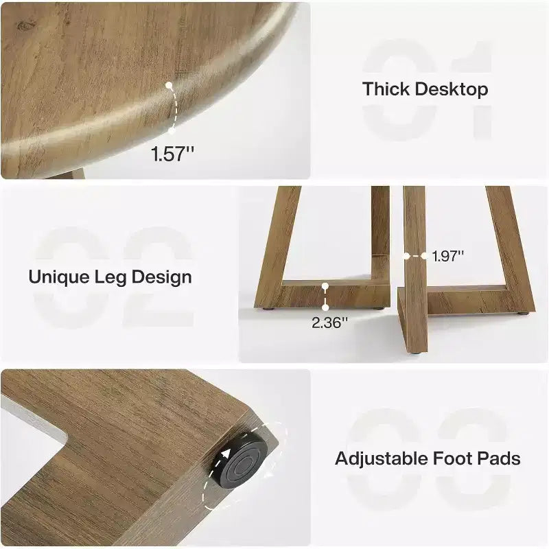 Lantine 31.5 Small Round Dining Table for 2-4, Circle Dining Dinner Table with Pedestal, for Dining Room, Living Room, Brown