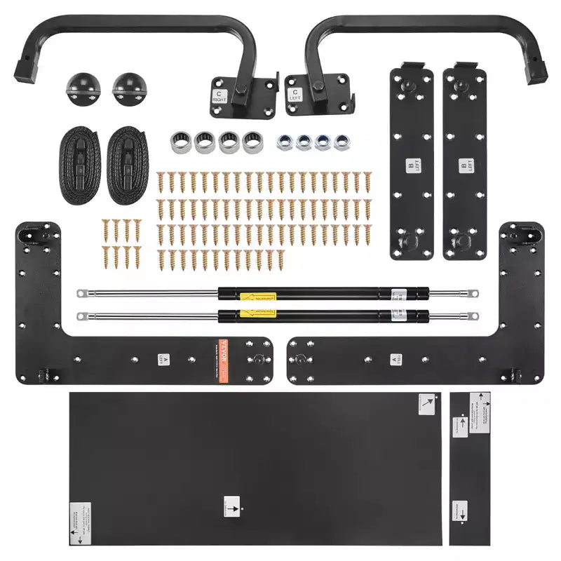 VEVOR Murphy Bed Kit, Full Size, Vertical Deluxe DIY Wall Bed Mechanical Hardware Kit, Pneumatic Lever Heavy Duty Bed Frame Support, Folding Bed,Black