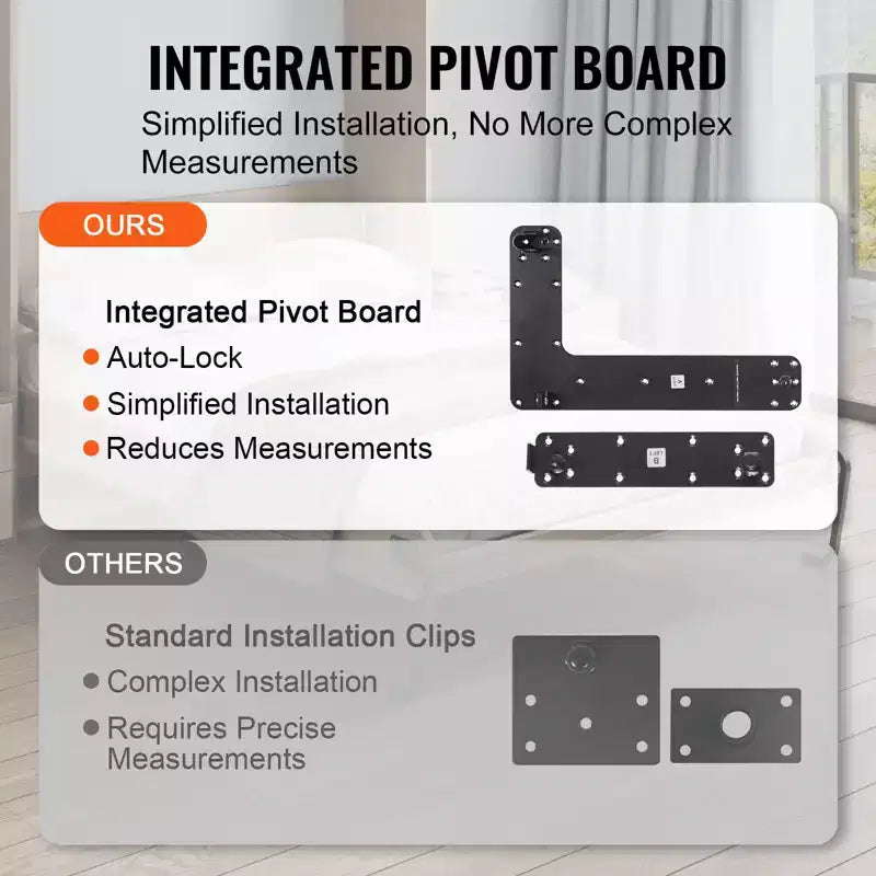 VEVOR Murphy Bed Kit, Full Size, Vertical Deluxe DIY Wall Bed Mechanical Hardware Kit, Pneumatic Lever Heavy Duty Bed Frame Support, Folding Bed,Black